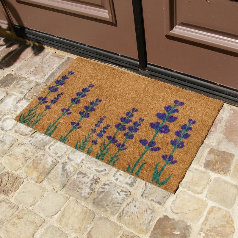 Rubber-Cal Purple English Lavender Flower Doormat, 18" x 30" - Image 2